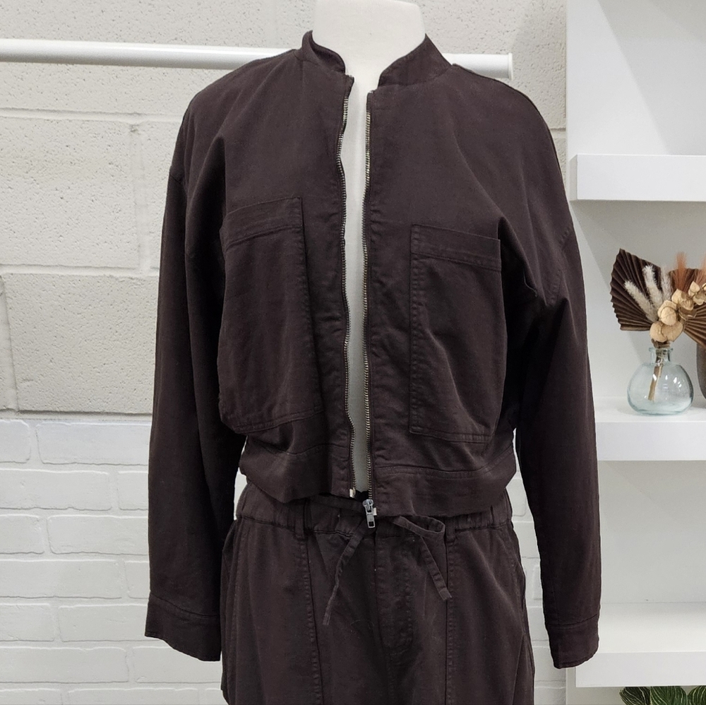 Soft Twill Stand Collar Jacket - Picture 3 of 14